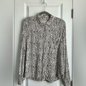 Rails Women’s Josephine Shirt Charcoal Watercolor Cheetah (Size M)